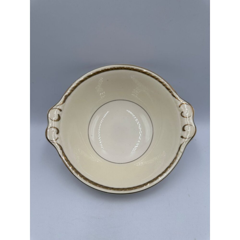 Homer Laughlin Eggshell Georgian Serving Bowl Cream & Gold Scalloped Edge 1930s